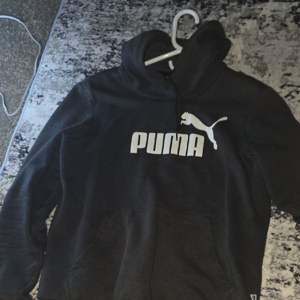 Puma Black Hoodie with White Logo